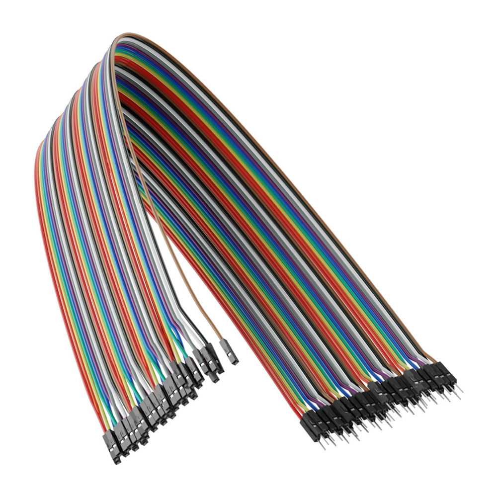 Male to Female Jumper Wire (Multicolor, 50cm Length) - 40 Pack