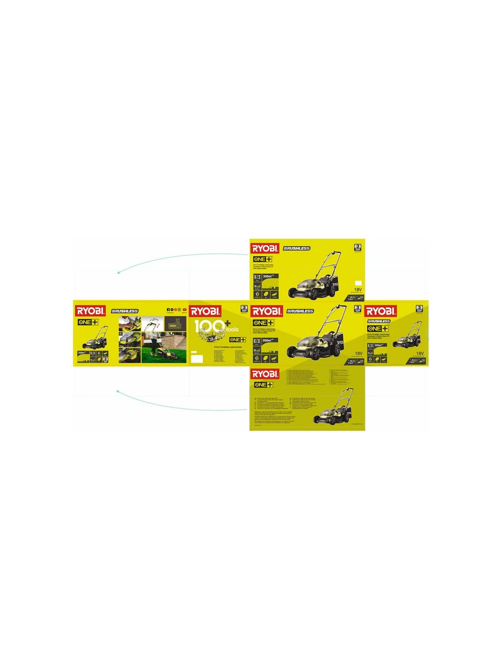 Бесщеточная газонокосилка Ryobi ONE+ RY18LMX37A-150 5133004582