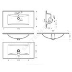 Умывальник мебельный Quadro 90 1 отверстие под смеситель по центру белый Sanita Luxe QDR90SLWB01
