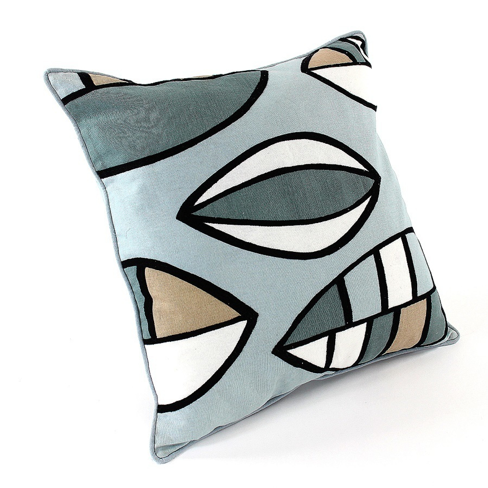 Чехол для подушки с принтом Гармония тайги, вышивкой и декоративной окантовкой russian north, 45х45