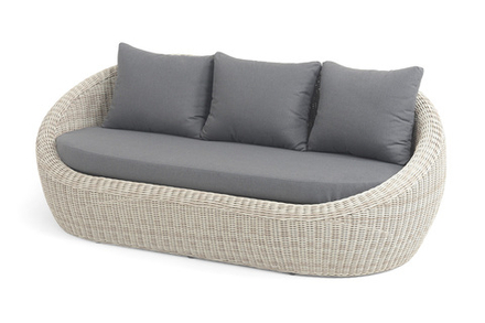 "Барселона" диван из искусственного ротанга трехместный, цвет бежевый