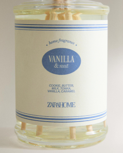 Zara Home Аромадиффузор Vanilla & Nut 190 мл, тростниковые палочки микадо, аромат сладкий гурманский, Золотой