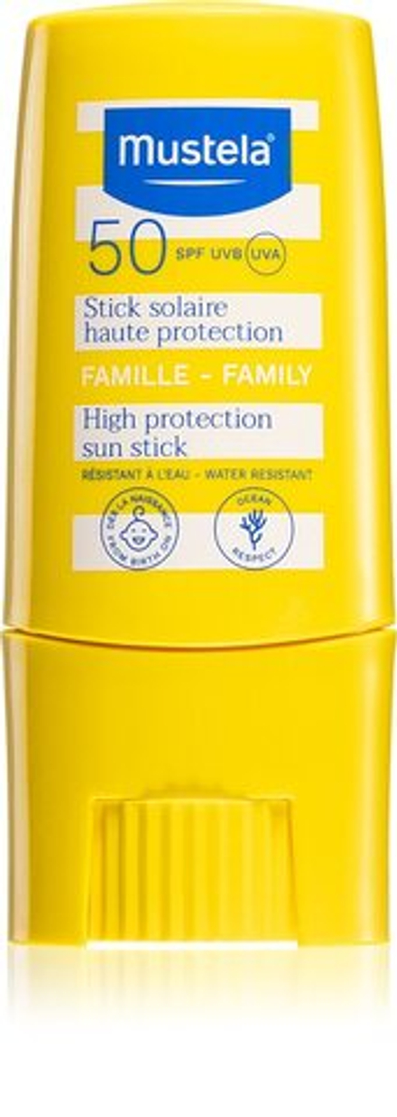 Mustela Sun High Protection Sun Stick - палочка для загара /  SPF 50 9  ml  / GTIN 3504105037857