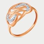 Кольцо для женщин с фианитами из розового золота 585 пробы (арт. 020201-1102)
