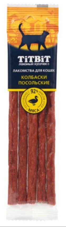 Лакомство TITBIT Золотая коллекция "Колбаски Посольские" для кошек - 20 гр