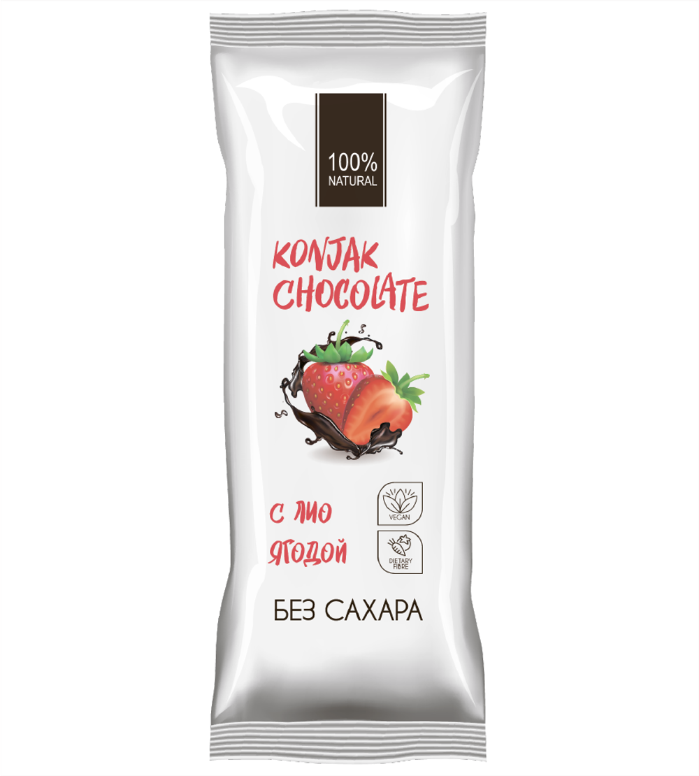 ШОКОЛАД БЕЗ САХАРА KONJAK CHOCOLATE КЛУБНИЧНЫЙ