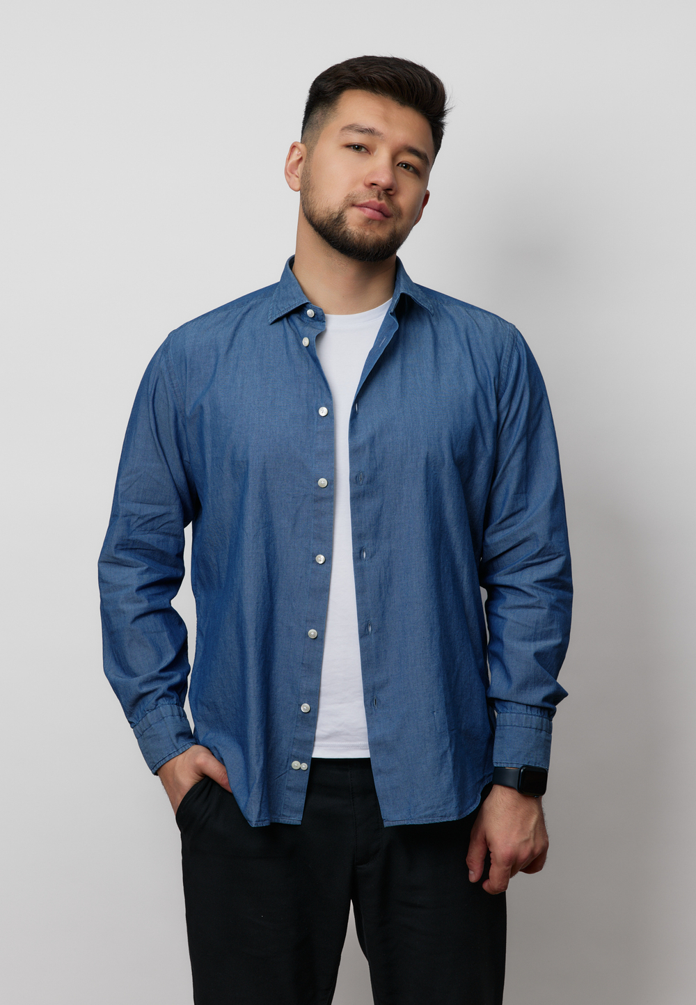 Рубашка мужская DENIM LIGHT BLUE