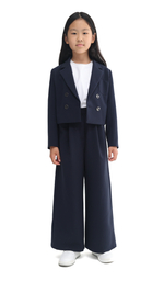 Укороченный двубортный жакет Dark blue