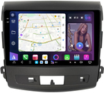 Магнитола для Mitsubishi Outlander XL, Peugeot 4007, Citroen C-Crosser (перфорированная рамка) - FarCar XXL9-8007P монитор 9.5" 2K QLED на Android 14, TS20, 8+256Гб, CarPlay, 4G SIM-слот