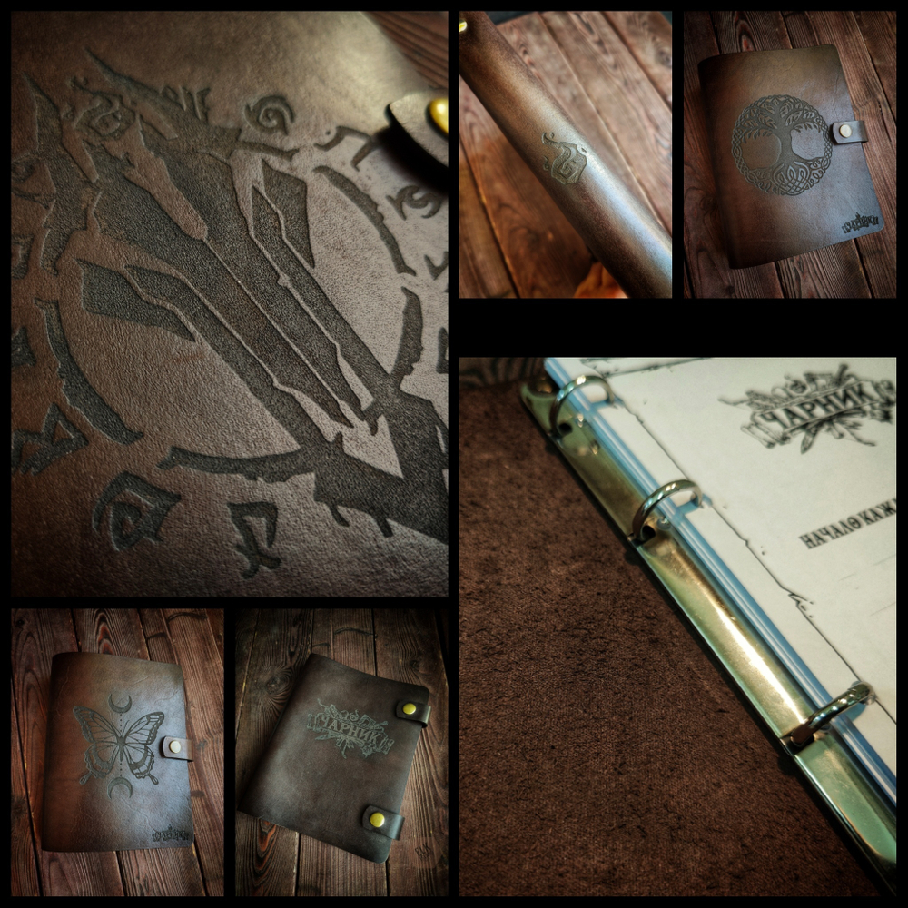 Блокноты: Кожаный блокнот А5 на кольцах