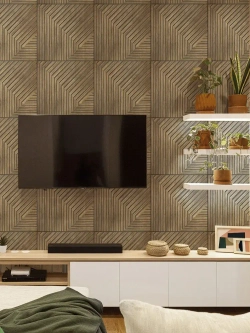 Декоративная стеновая панель ПВХ Дуб медовый 482х482 мм