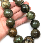 Яшма зеленая 24 мм, бусины - шарики
