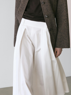 Massimo Dutti Юбка миди с петлями для пояса, белый