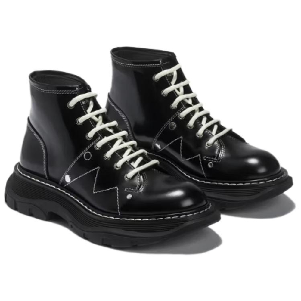 Alexander McQueen Tread Lace Up Boots "Black"