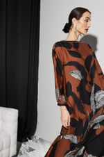 51223 Платье женское (желто-коричневый принт)