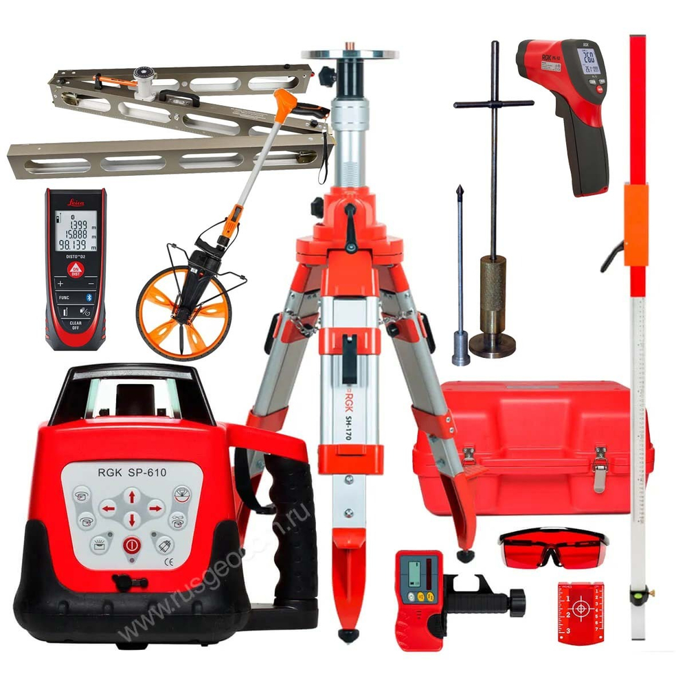 Комплект: RGK SP-610, PL-12, Q64, РДУ Кондор-Компакт, Leica DISTO D2