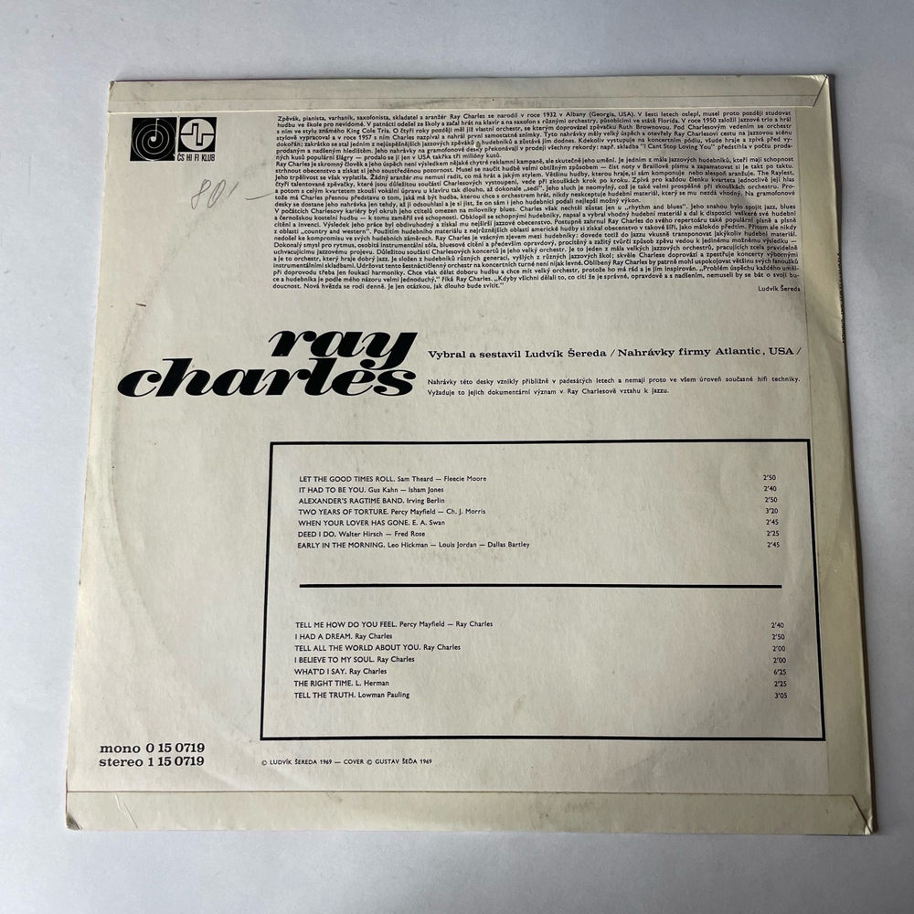 Винтажная виниловая пластинка LP Ray Charles Let The Good Times Roll (Чехословакия 1970)