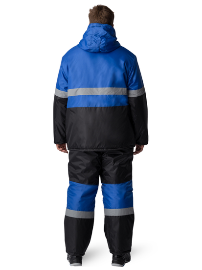 Костюм зимний "Мегрес-2" СОП полукомбинезон (василек/черный)
