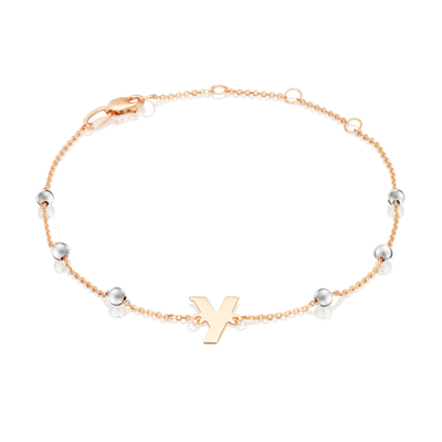 Браслет «Буква У» из комбинированного золота