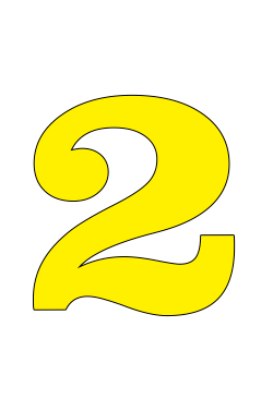Наклейки цифры Policomprint М12, 3х4 см.