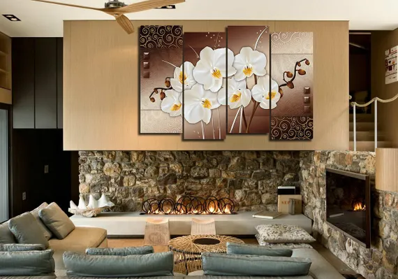 Модульная картина "Белые орхидеи"