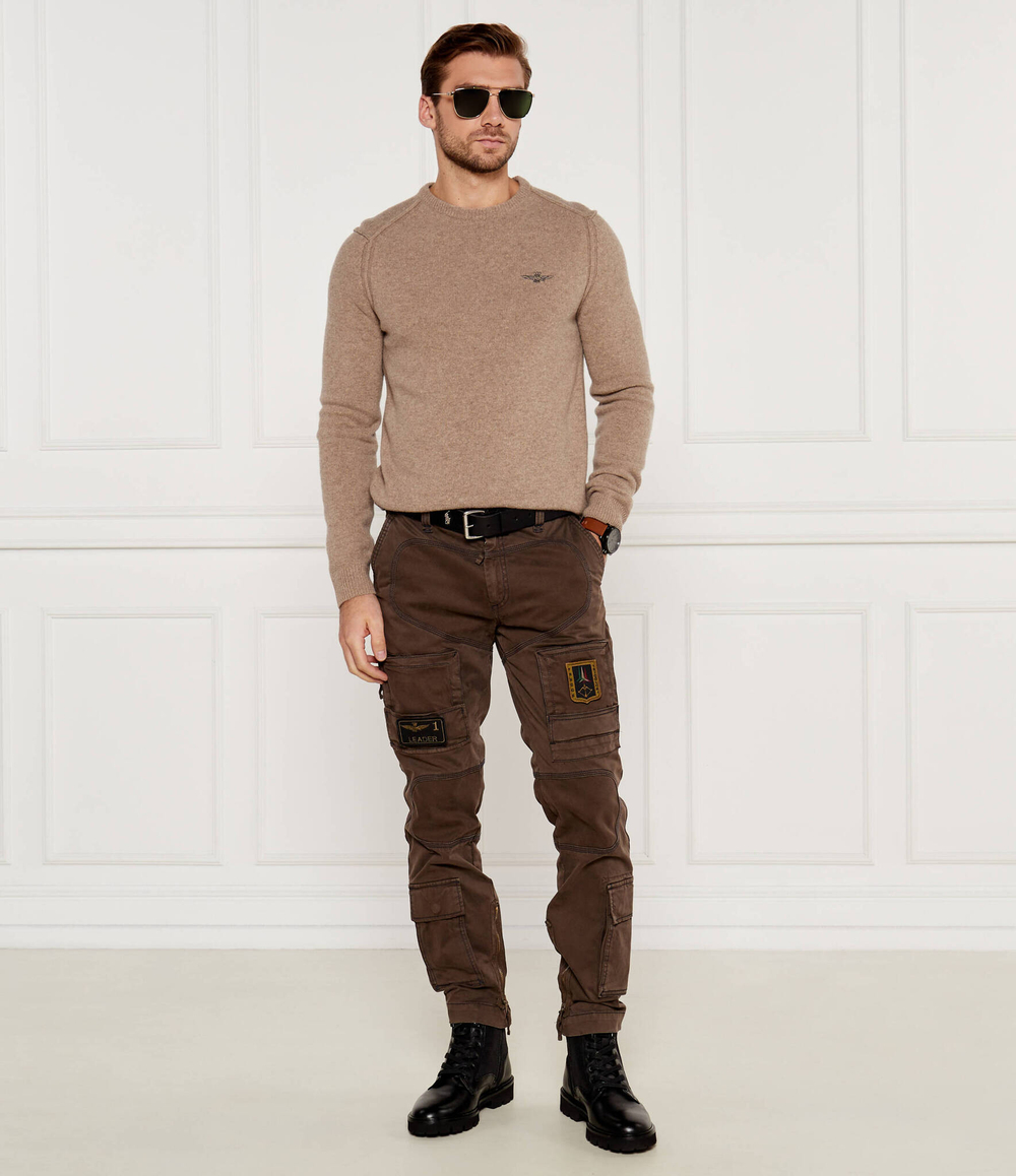 Шерстяной свитер Aeronautica Militare - бежевый(MA1518L417)
