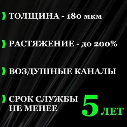 Пленка Черная глянцевая самоклеющаяся для авто, мебели и дизайна (50х150см)