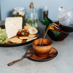 Деревянная чайная пара и ложка из сибирского кедра. NC16