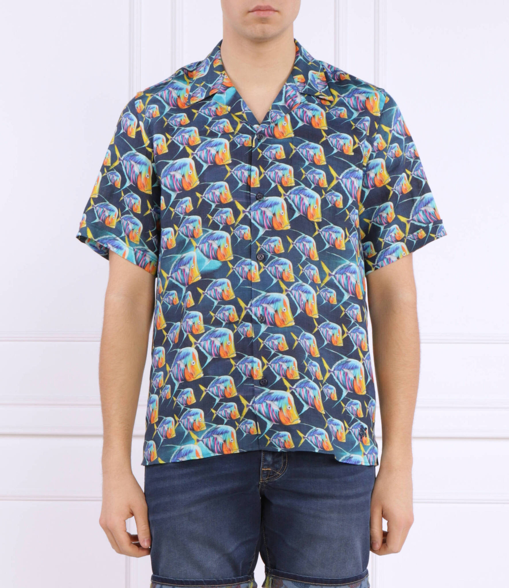 Льняная рубашка CHEMISE Vilebrequin - темно-синий(HARU3U17)