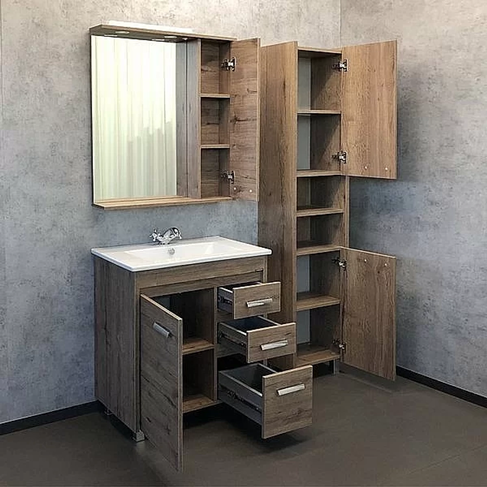 Тумба с раковиной Comforty Марио 00-00004157 75 дуб темный