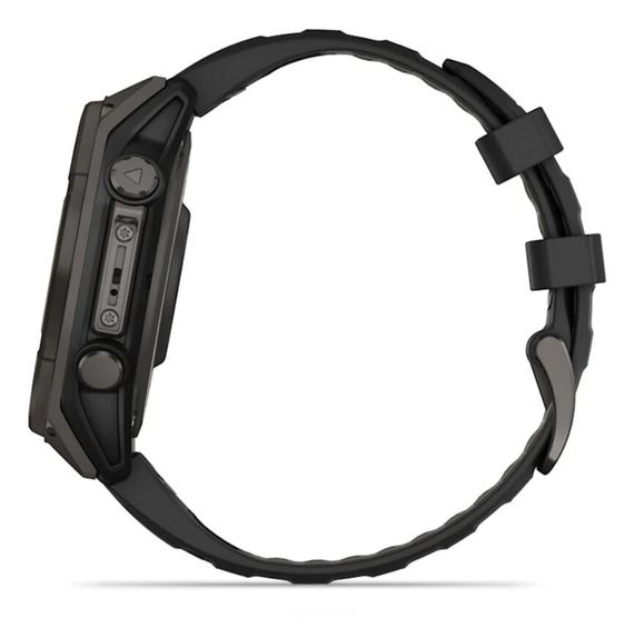 Умные часы Garmin Fenix 8, 47 мм, Solar, Sapphire Carbon Gray DLC Titanium with Black/Pebble Gray Silicone