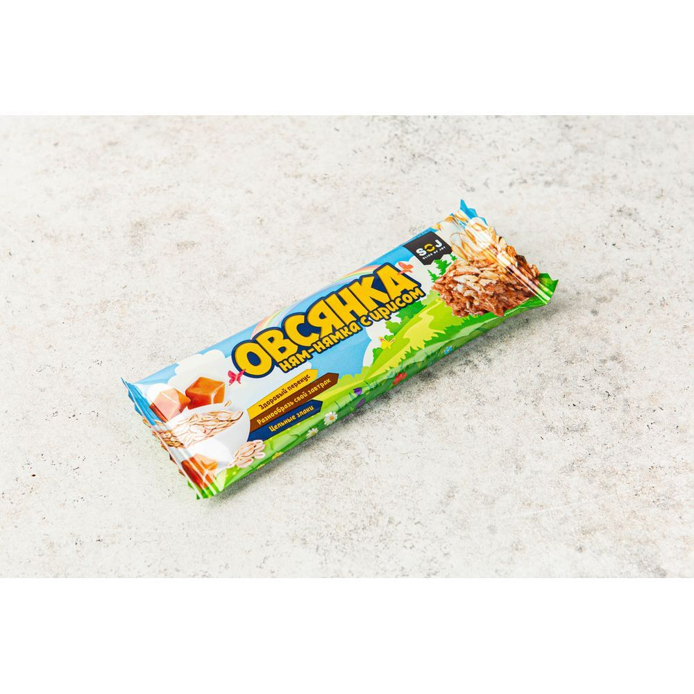 Батончик злаковый Овсянка Ням-Нямка с ирисо-сливочным вкусом 30