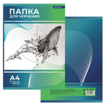 Папка для черчения А4 20л., Alingar, без рамки, целлюлозный картон, 160г/м2, "Кит"