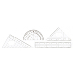 Готовальня Basir 8 предметов в пластиковом футляре, серия "Классика", циркуль с запасными частями + набор пластиковых линеек