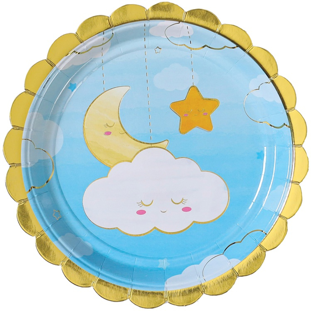 Тарелки бумажные «Детские грезы», в голубом цвете, 17 см, 6 шт