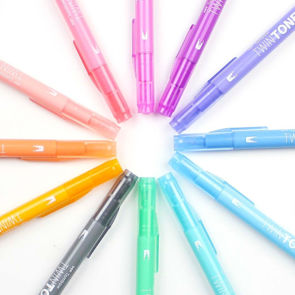 Tombow TwinTone 12 Color Pastel Set