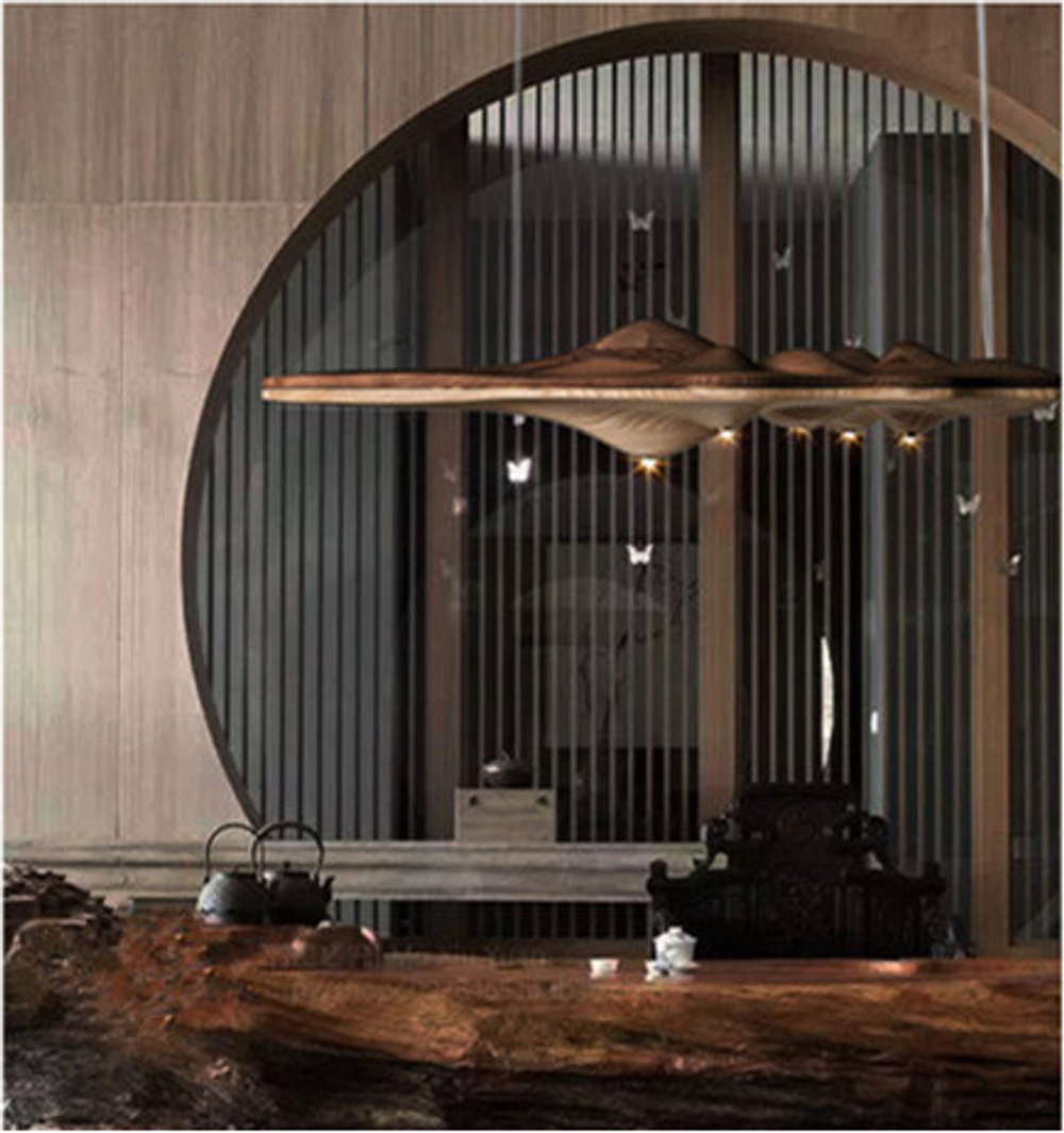 Pendant design lamp UFO  L80 (lightе Wood)