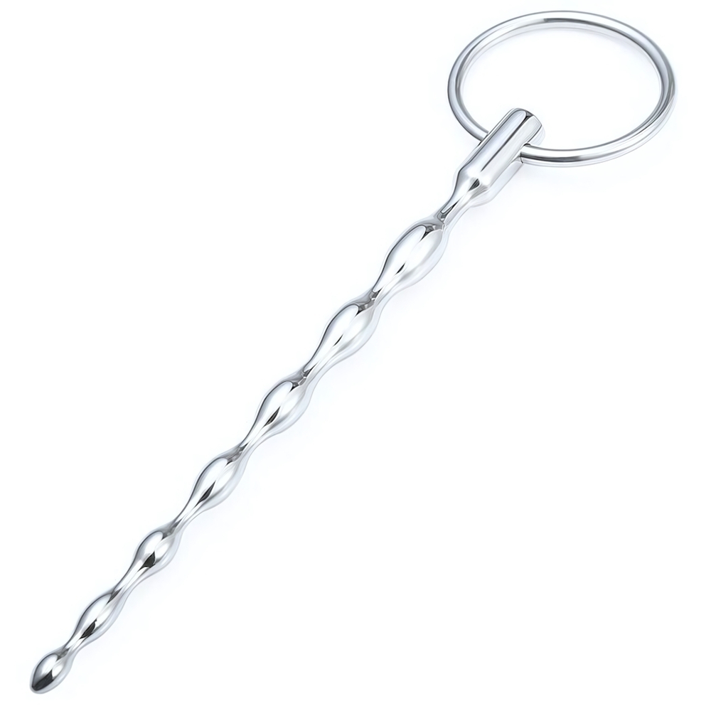 Уретральный массажер железный бусы (Цвет: серебряный)