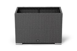 "Лунго" кашпо для цветов большое плетеное из искусственного ротанга, цвет графит