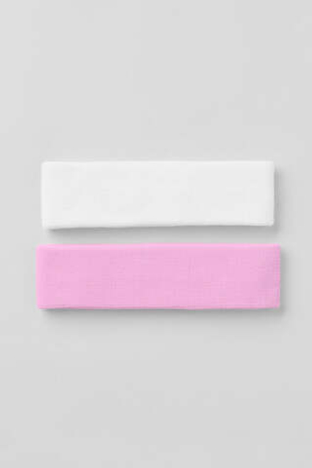 Alo yoga Спортивная повязка на голову (2 шт.), розовый/белый