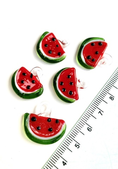 12475-ар Подвеска стеклянная "Арбуз", 25мм