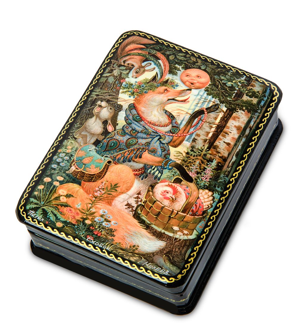 ШК-19/ 4-K Шкатулка в технике декупаж «Колобок» (10х8х3,5)