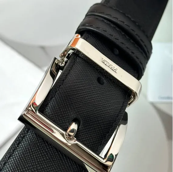 Двухсторонний ремень Prada, чёрный