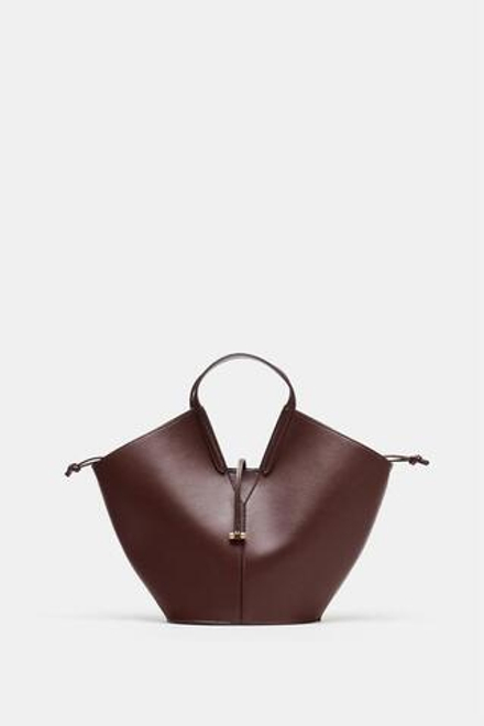 ZARA СУМКА-ШОПЕР CAPAZO, БОРДОВО-КРАСНЫЙ