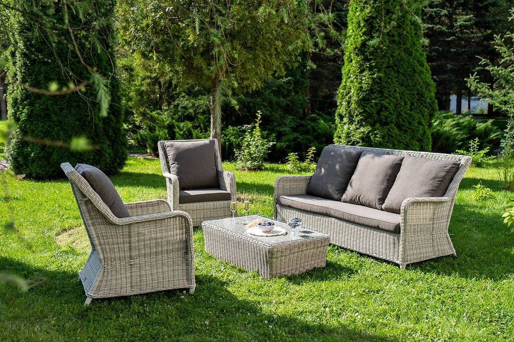 "Гляссе" лаунж-зона из искусственного ротанга, цвет бежевый