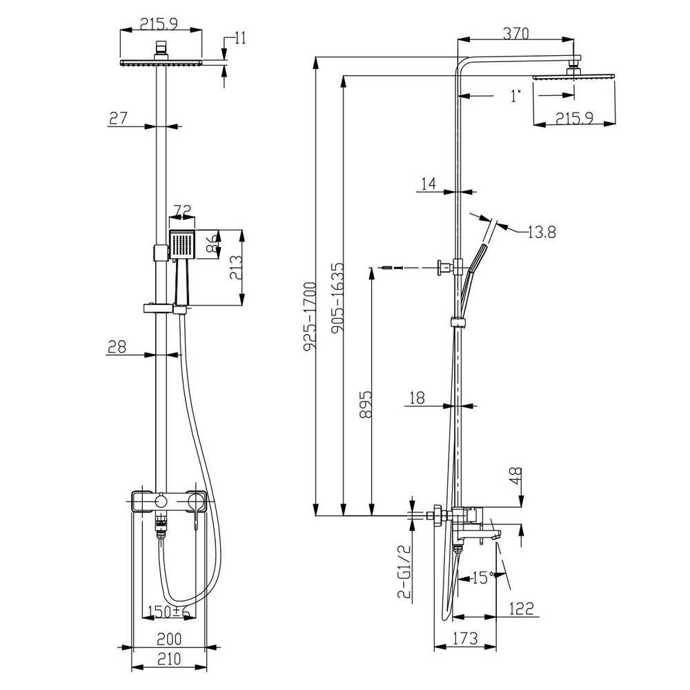 Смеситель Lemark Tropic LM7004С для ванны и душа