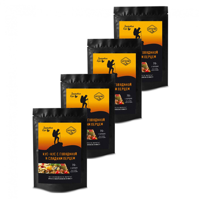 Кус кус с говядиной и сладким перцем zip 70 г (Здоровая Еда) 4 шт