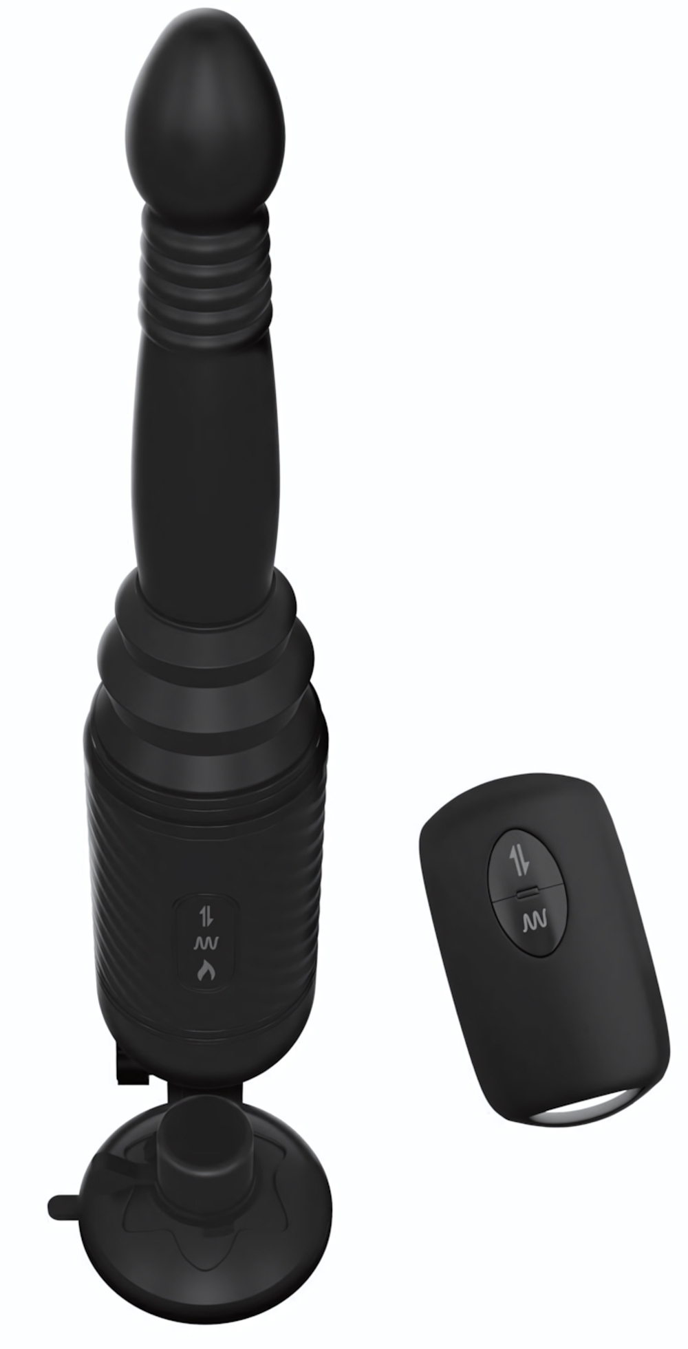 Черный вибромассажер с функцией поступательных движений Ass Thruster (Цвет: черный)