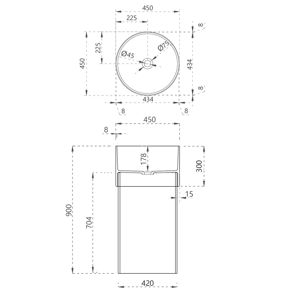 Раковина отдельностоящая прозрачная ABBER Kristall AT2701Emerald зеленая