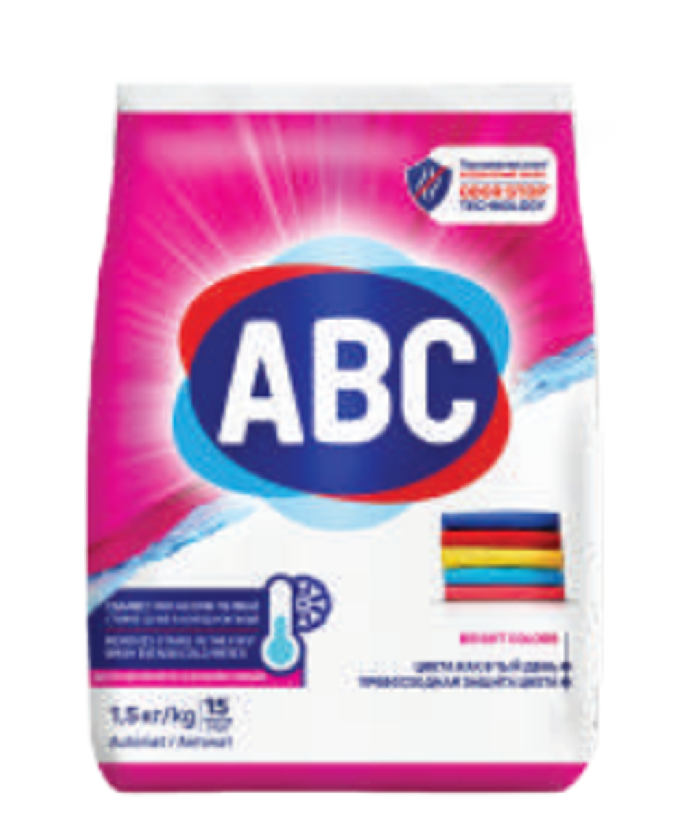 Порошок для стирки белья ABC цветной 1.5KG x 12